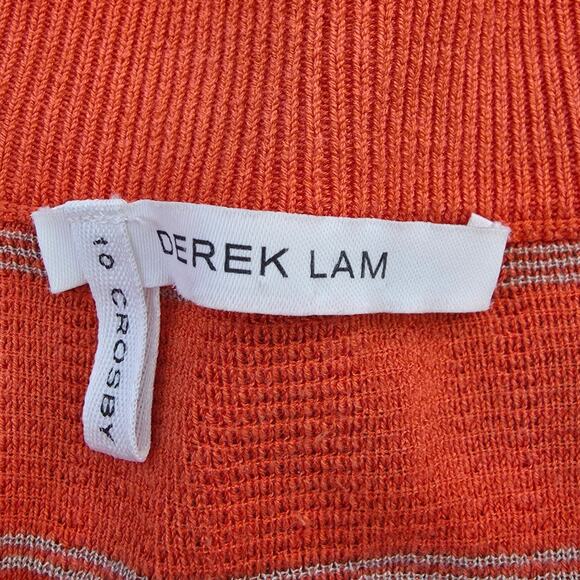 Derek Lam Women's 10 Crosby Orange Silk Layered Cardigan Set sz P Plaid Basic - Picture 2 of 12